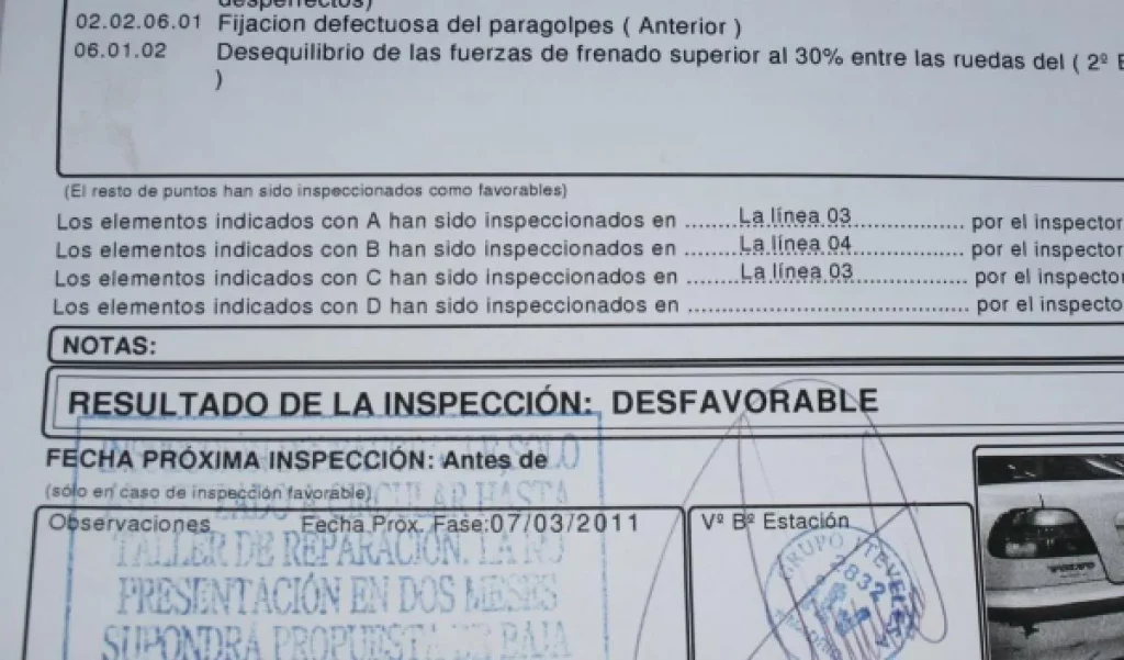 ¿Por qué puede salir una ITV desfavorable?