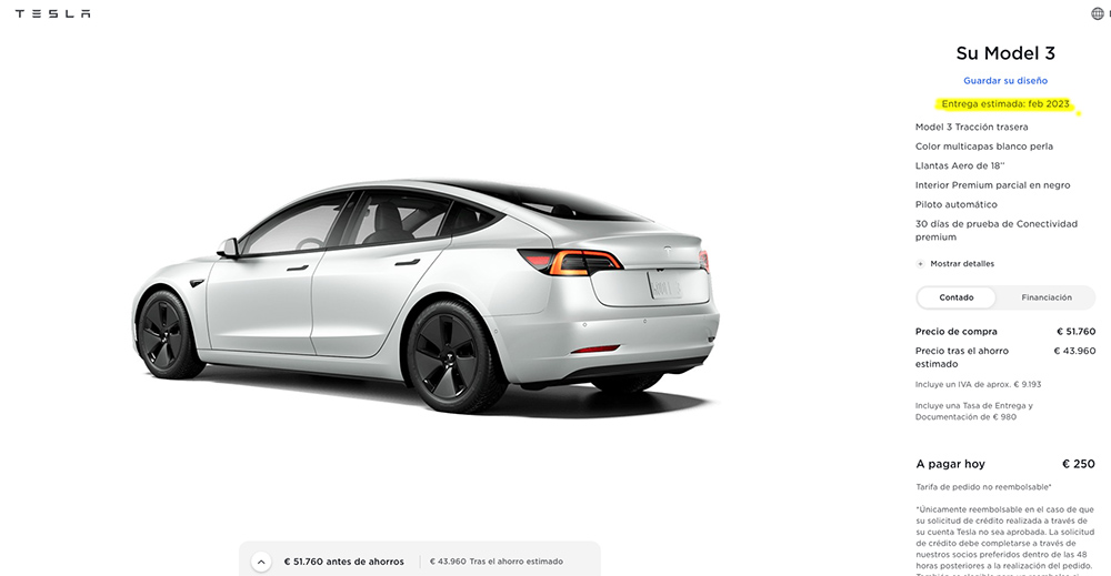Si compras ahora un Tesla Model 3 tardarás casi un año en tenerlo 2 Motor16 tesla model3 Motor16