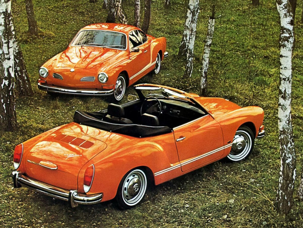 Volkswagen Karmann Ghia. Imagen coupé y cabrio.