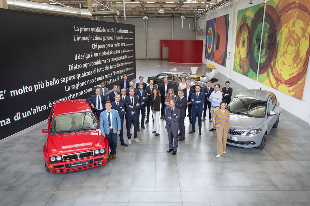 Luca Napolitano y el equipo de Lancia. 