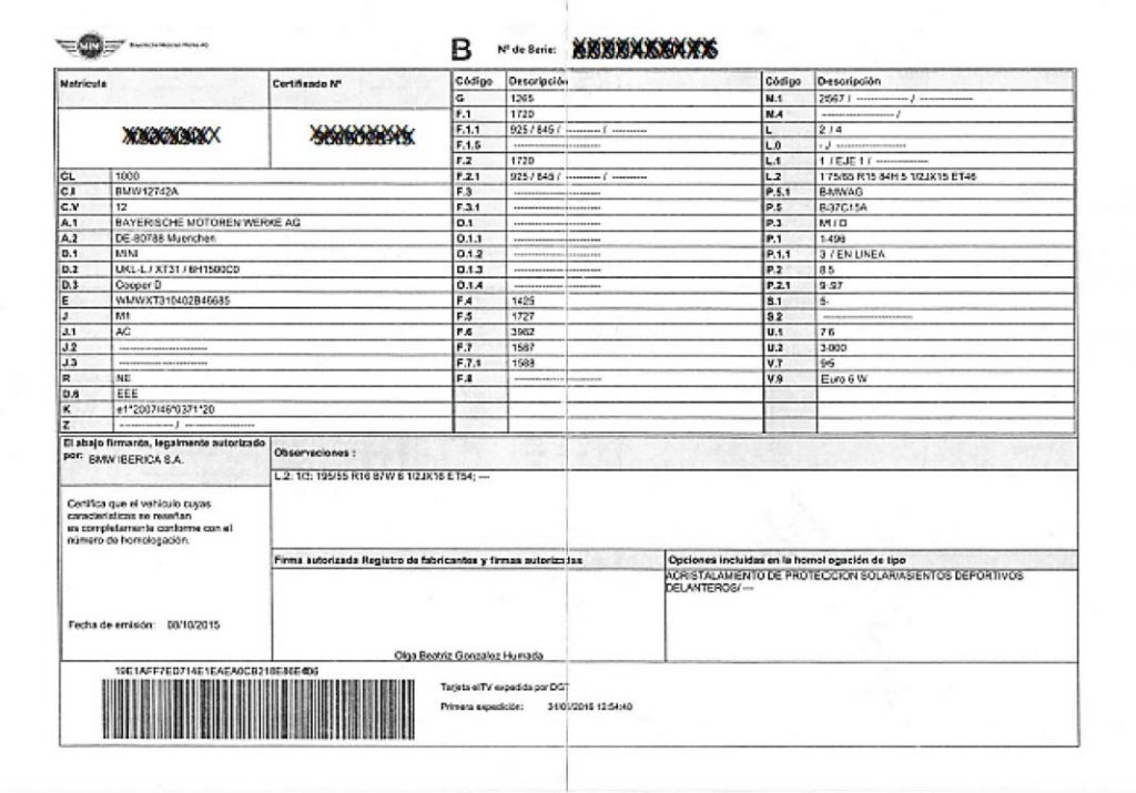tarjeta inspeccion tecnica Motor16