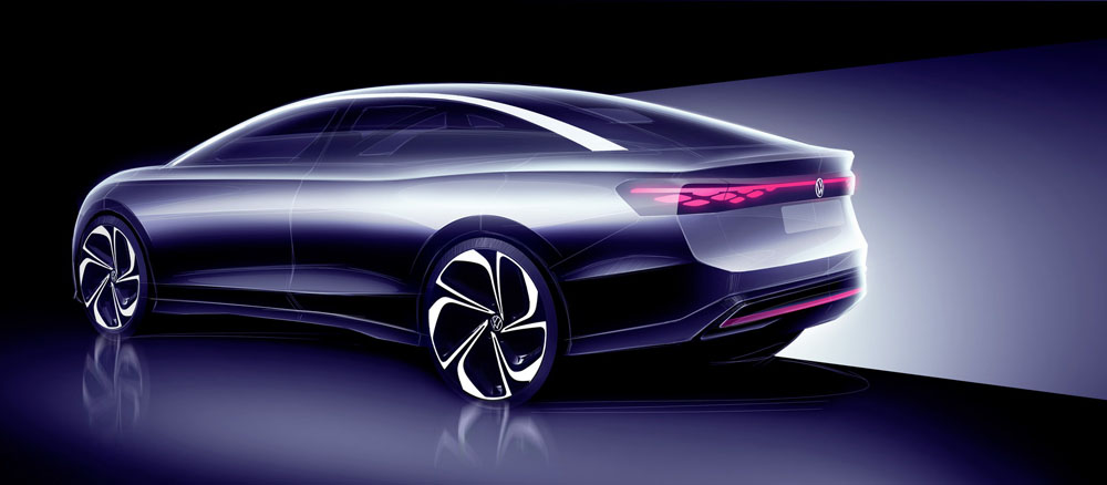 La primera berlina eléctrica de Volkswagen llegará primero a China 2 Motor16 2022 VW ID. AERO Teaser Sketches 1 1 Motor16