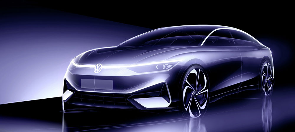 La primera berlina eléctrica de Volkswagen llegará primero a China 1 Motor16 2022 VW ID. AERO Teaser Sketches 2 Motor16