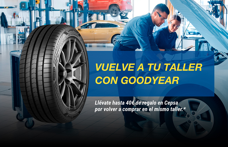 Cómo conseguir un descuento de hasta 100 euros en gasolina 1 Motor16 Volver al mismo taller y comprar neumaticos Goodyear puede tendrá como premio hasta 40 euros en gasolina.
