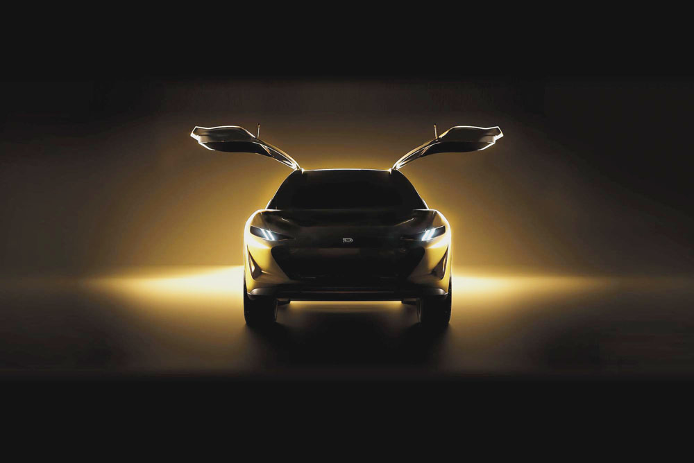 Drako tendrá un SUV eléctrico que 'merienda' Tesla Model X Plaid 2 Motor16 Drako Dragón. Imagen estudio frontal.