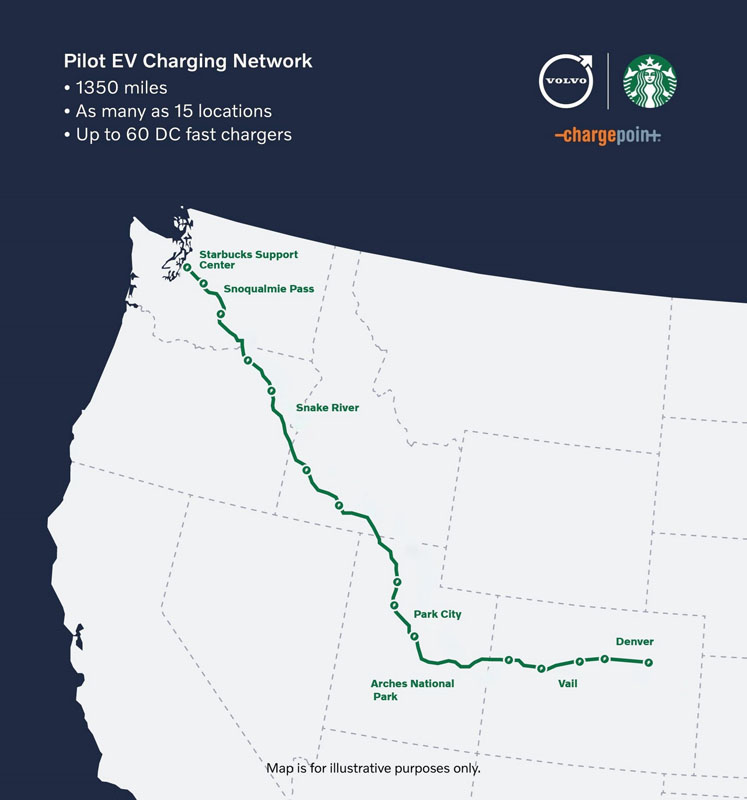 Starbucks ya tiene su red de cargadores gracias a Volvo 1 Motor16 Cargador Starbucks y Volvo. Imagen ruta.