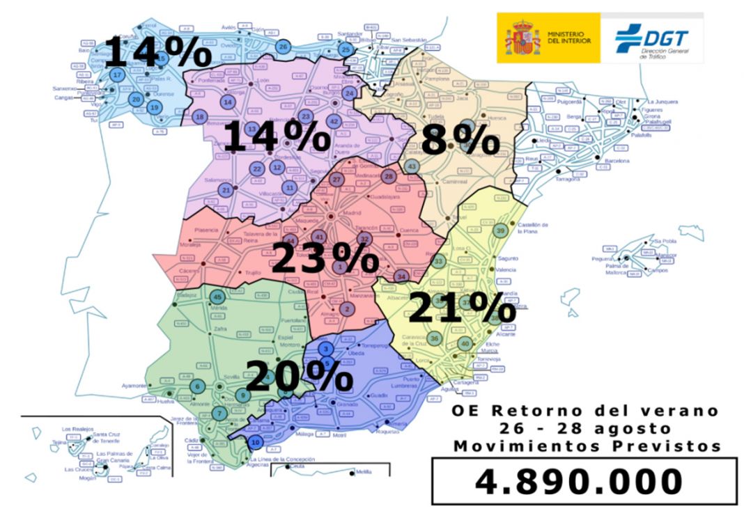 La DGT se hincha a multas en verano gracias a esto 2 Motor16 mapa retorno.verano 2022 Motor16