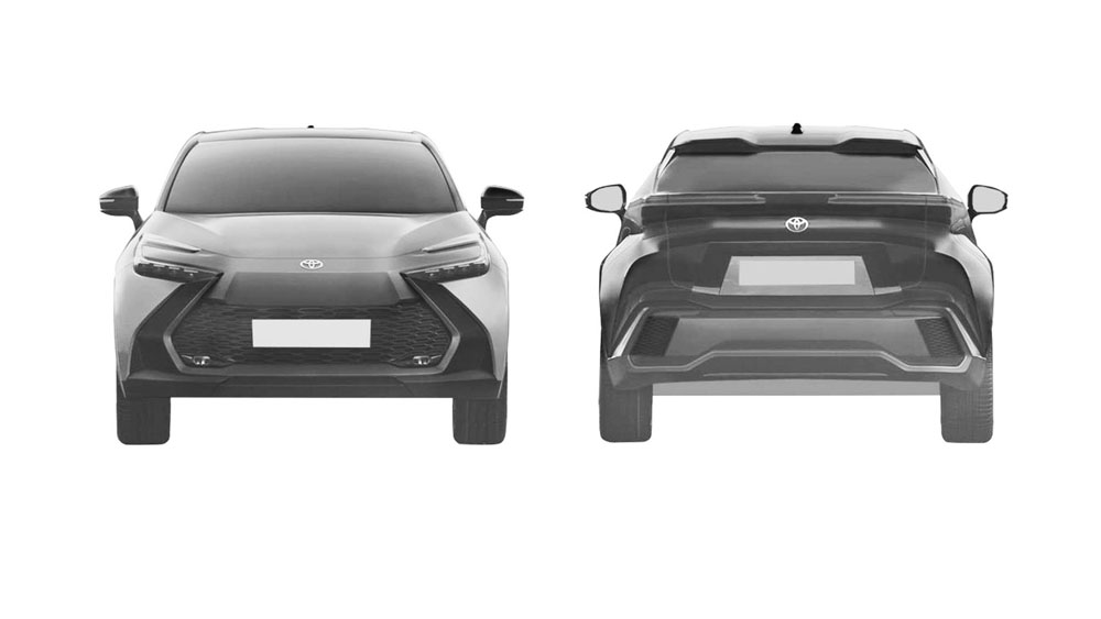 Así podría ser el futuro Toyota C-HR 1 Motor16 Futuro Toyota C-HR. Imagen frontal y trasera oficina patentes.