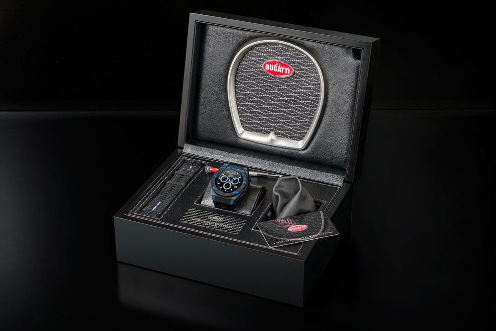 Smartwatch Bugatti Carbone Limited Edition. Imagen caja.
