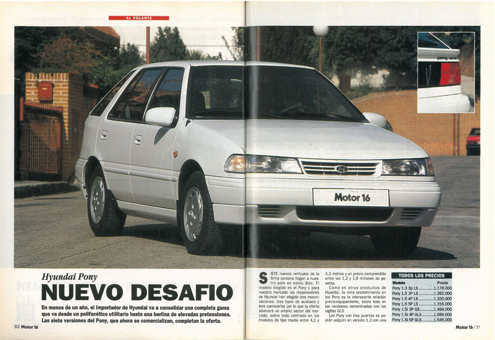 Hyundai en España, 30 años de crecimiento exponencial 1 Motor16 Hyundai Pony