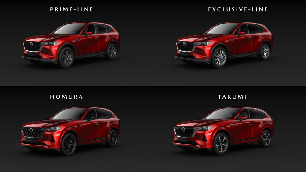 Acabados de la nueva gama Mazda CX-60.