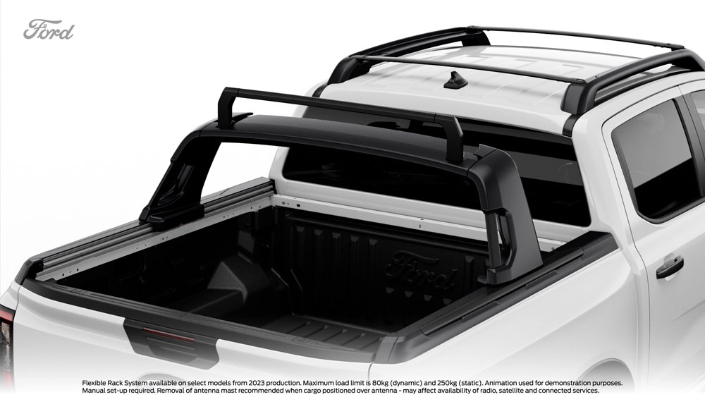 Ford Ranger Flexible Rack System. Imagen detalle.
