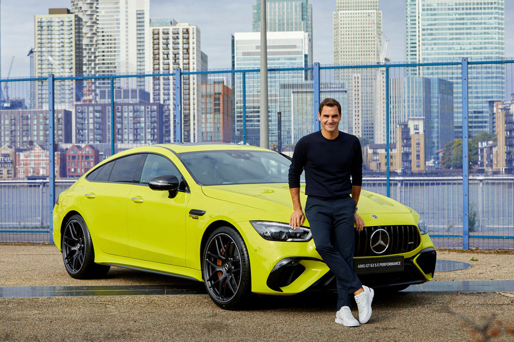 Roger Federer vende su flamante Mercedes-AMG GT 63 S E Performance 1 Motor16 Mercedes-AMG GT 63 S E Performance Roger Federer. Imagen estática delantera.