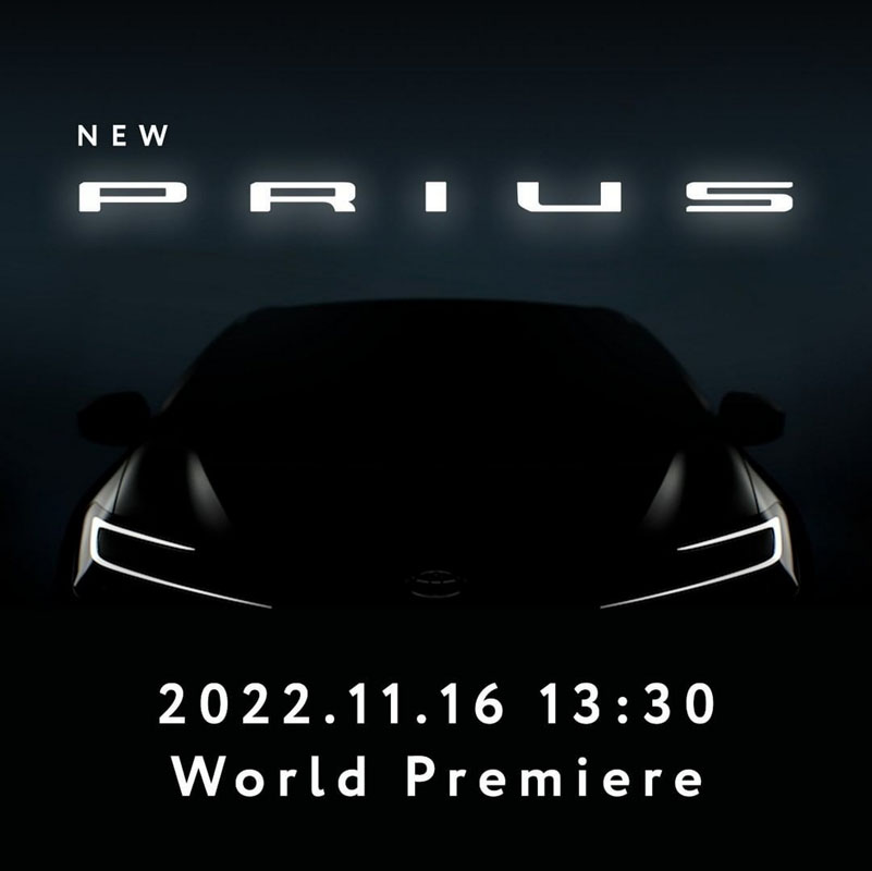 Toyota Prius 2023. Imagen teaser frontal.