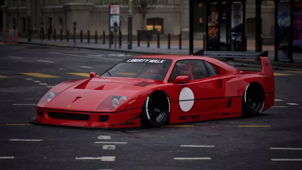 Ferrari F40 Liberty Walk. Imagen estática delantera.