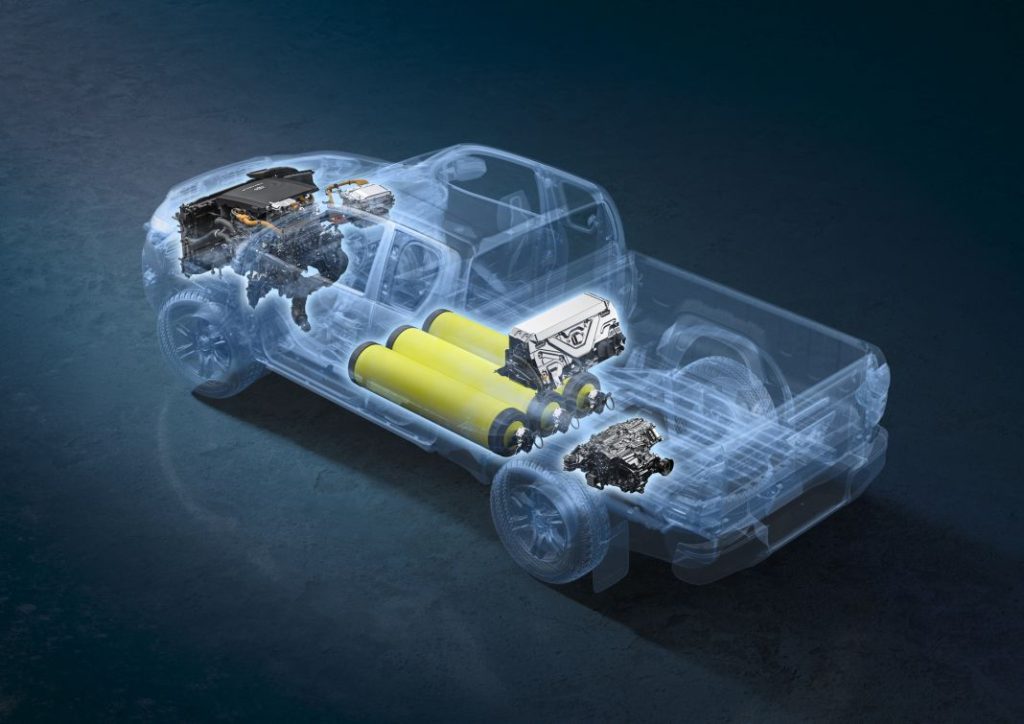 Le Toyota Hilux électrique devient réalité 2 Motor16 Toyota Hilux Hydrogène. Image radiographique.