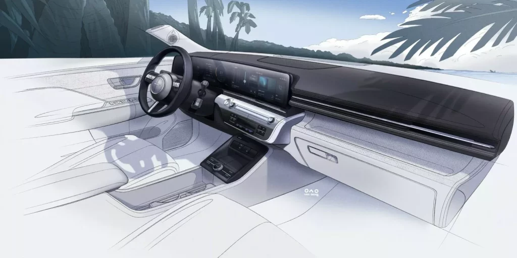 2023 Hyundai Kona bocetos interior 2 Motor16