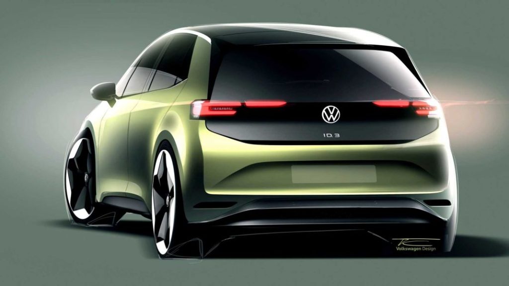 Volkswagen ID.3 restyling teaser. Imagen trasera.