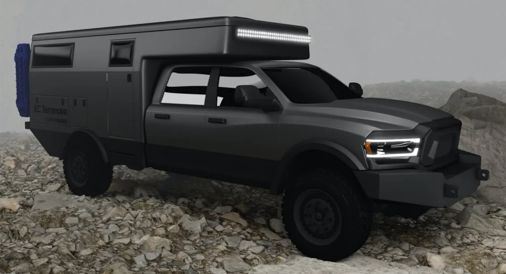 Los pick-up eléctricos se convertirán en camper gracias a EarthCruiser 2 Motor16 2023 EarthCruiser pick-up eléctricos. Imagen Terranova.