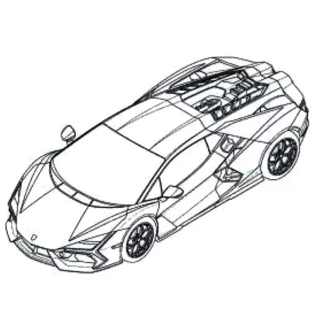 2023 Lamborghini Aventador Teaser. Imagen frontal.