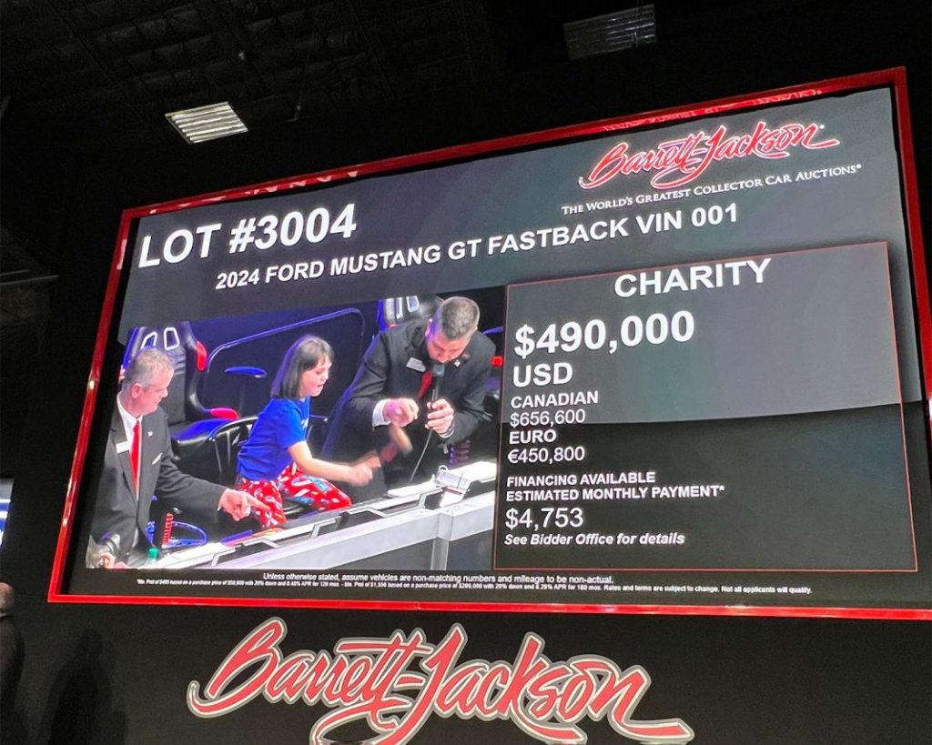 Este Ford Mustang GT ha costado 20 veces más que uno 'normal' 1 Motor16 2023 Ford Mustang GT Barrett-Jackson. Imagen detalle.