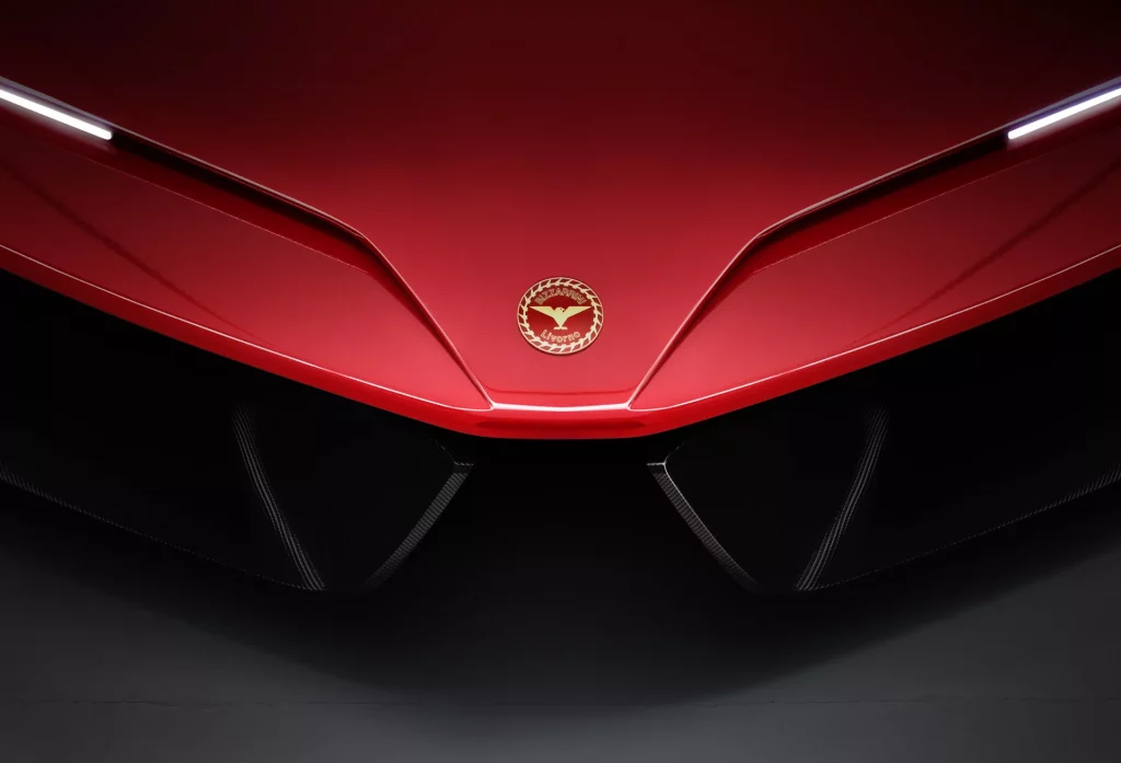 2023 Bizzarrini Giotto Teaser. Imagen detalle frontal.