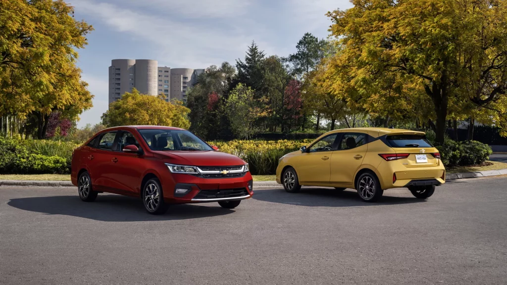 2023 Chevrolet Aveo México. Imagen exterior dos carrocerías.