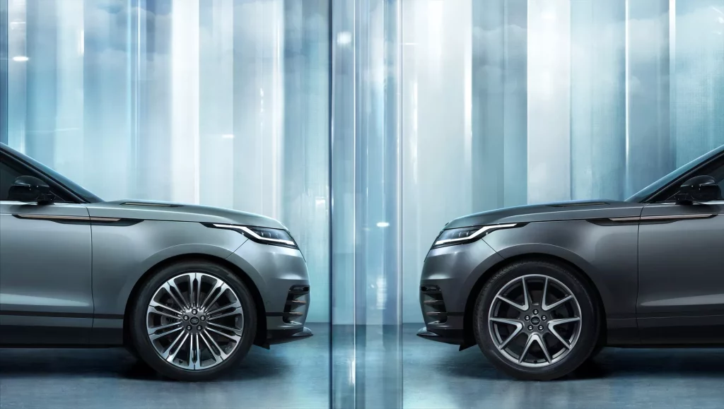 2023 Range Rover Velar. Imagen estudio detalle llantas.