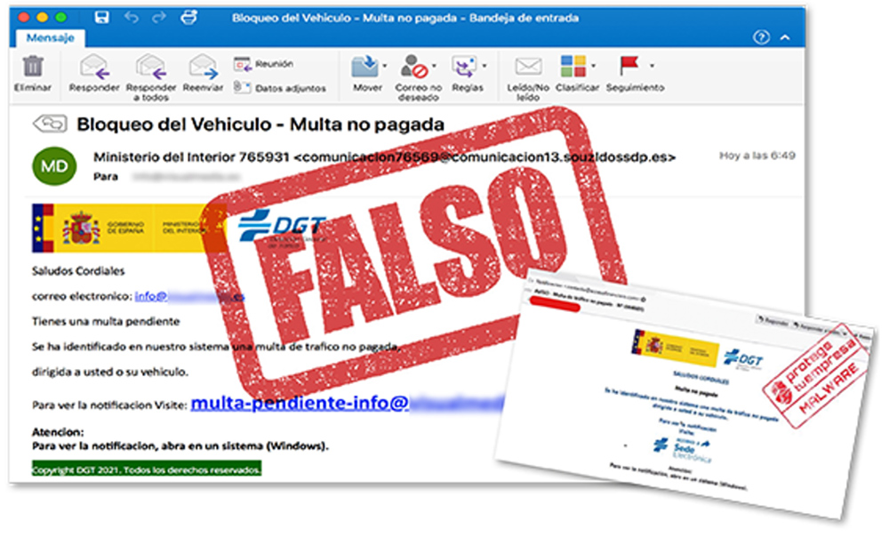 Día de Internet Segura: la falsa multa de la DGT que te infectará el ordenador 2 Motor16 Multa phising.DGT Motor16