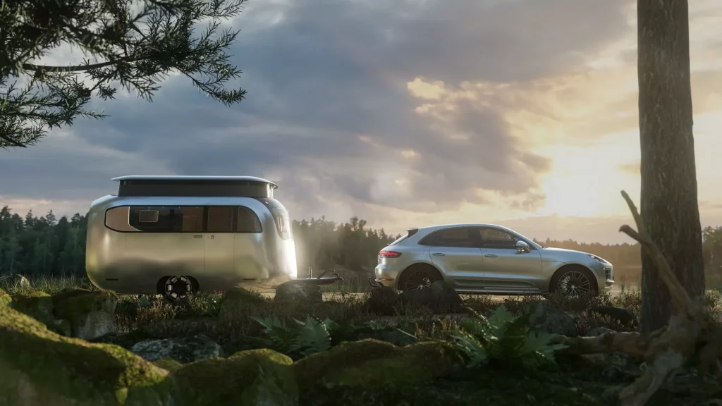 2023 Airstream Porsche caravana. Imagen exterior.