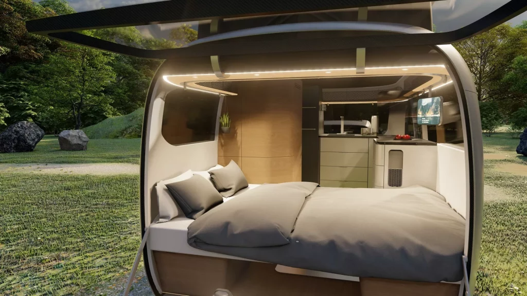 2023 Airstream Porsche caravana. Imagen detalle interior.