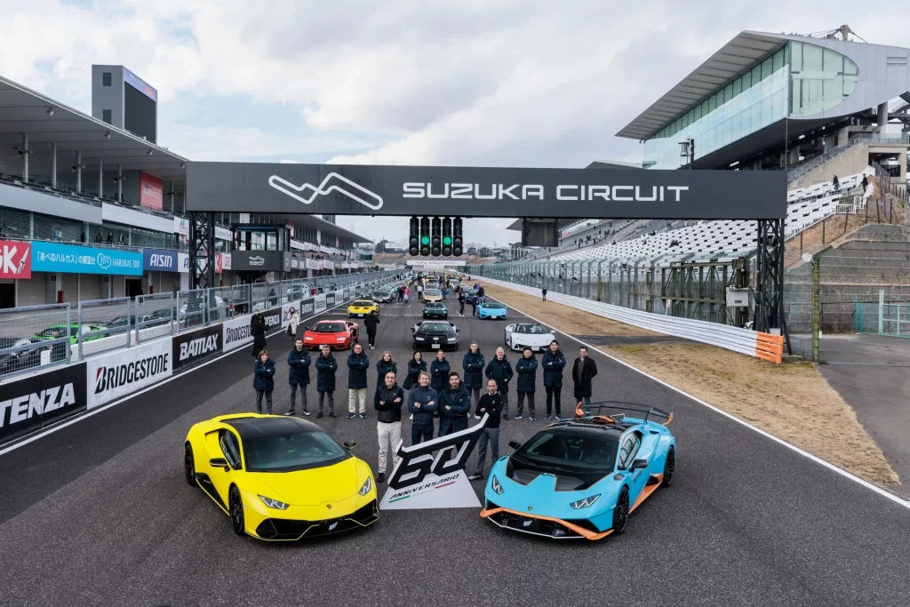 2023 Lamborghini Japón Récord Guinness. Imagen en Suzuka.