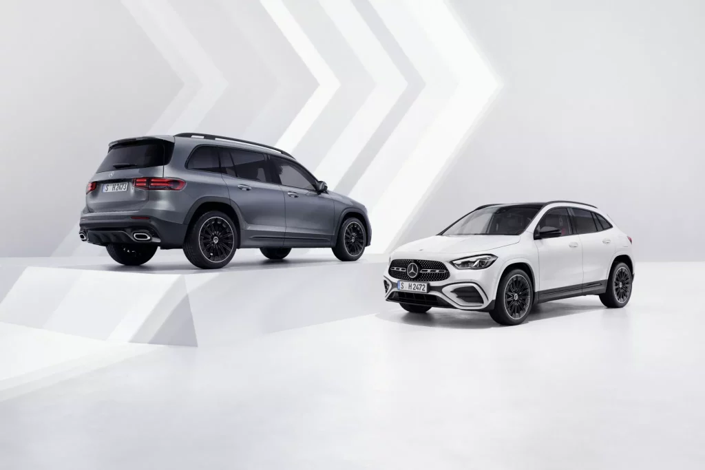 2023 Mercedes-Benz GLA y GLB. Imagen estudio.