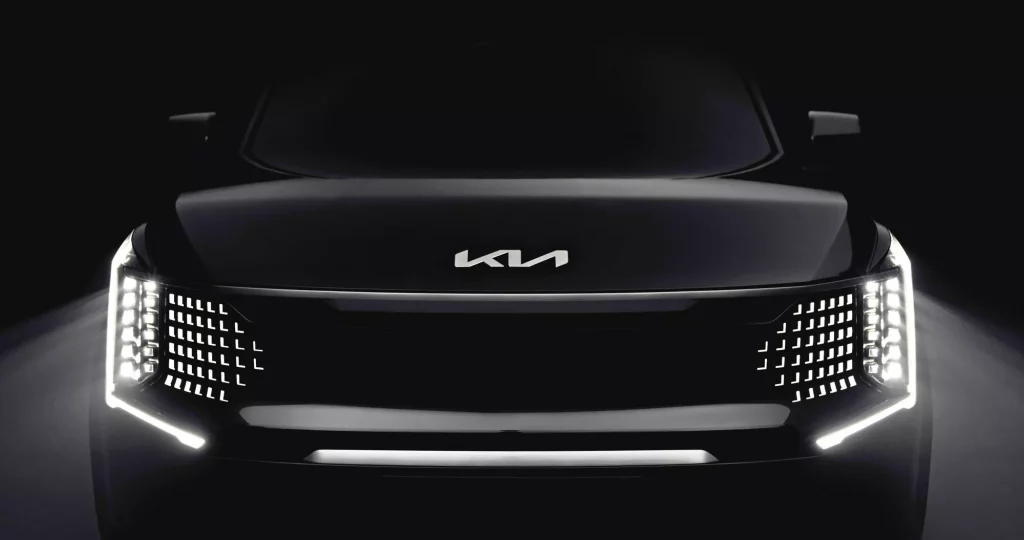 2023 Kia EV9. Imagen Teaser frontal.