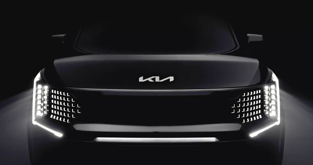 El Kia EV9 está a la vuelta de la esquina 1 Motor16 2023 Kia EV9. Imagen Teaser frontal.