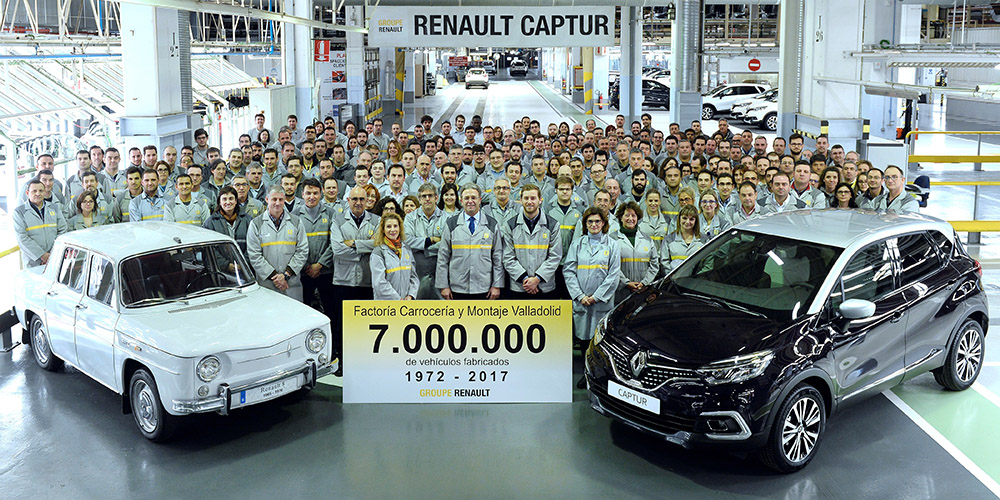La fábrica de Renault en Valladolid celebró en 2017 la producción del vehículo 7 millones, también un Captur.