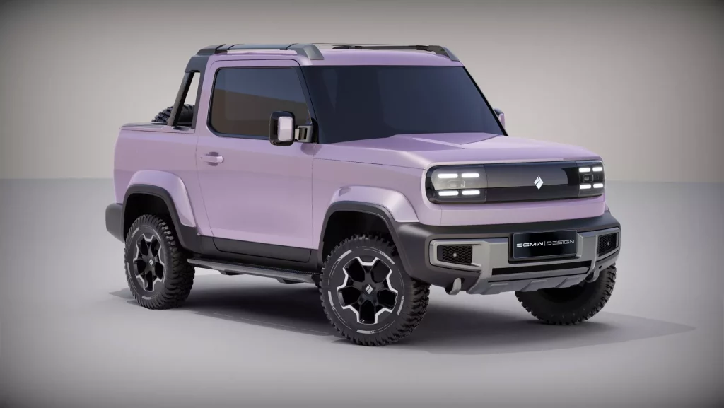 2023 Baojun Yep Pick-Up. Imagen estudio frontal.