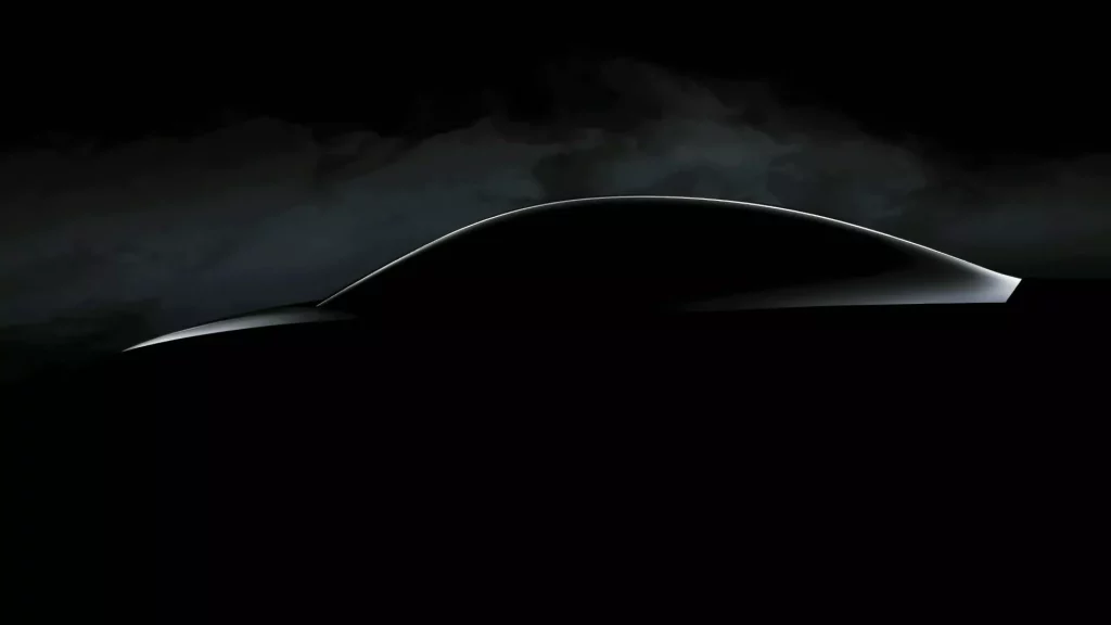 2023 Silueta futuro modelo Tesla. Imagen teaser.