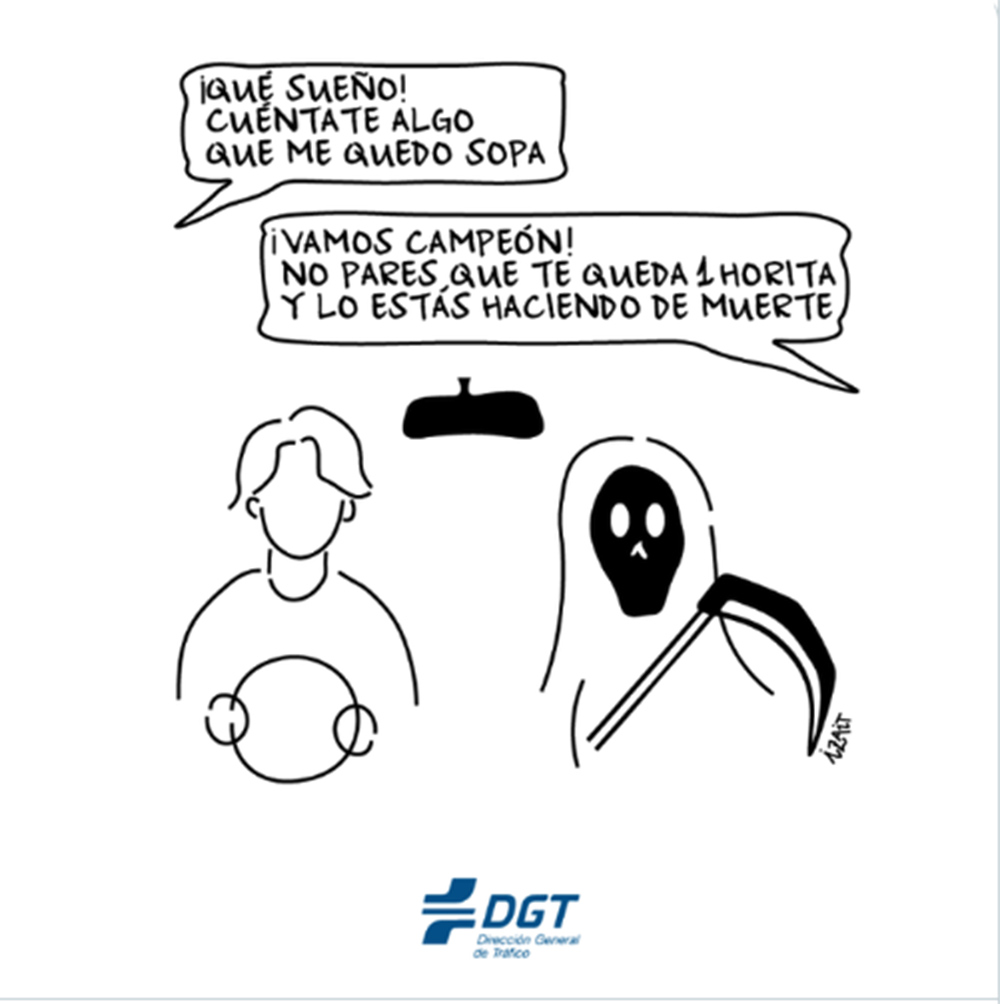 La DGT se pasa al humor negro en Twitter 107 Motor16 DGT vineta somnolencia humor negro Motor16