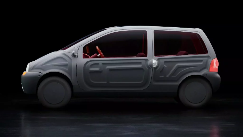 El Renault Twingo se convierte en obra de arte por su 30 aniversario 2 Motor16 2023 Renault Twingo Sabine Marcelis. Imagen estática lateral.
