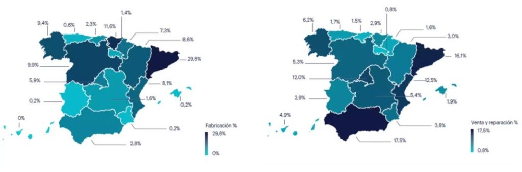 El sector del automóvil emplea a 3 de cada 100 trabajadores en España: esta es su radiografía 1 Motor16 mapa empleos en automocion Randstad Research 2023 Motor16