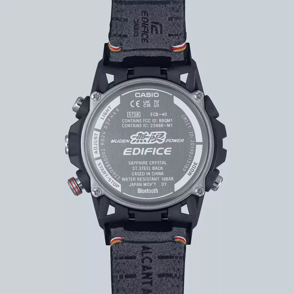 2023 Casio Edifice Mugen Edition. Imagen detalle reverso.