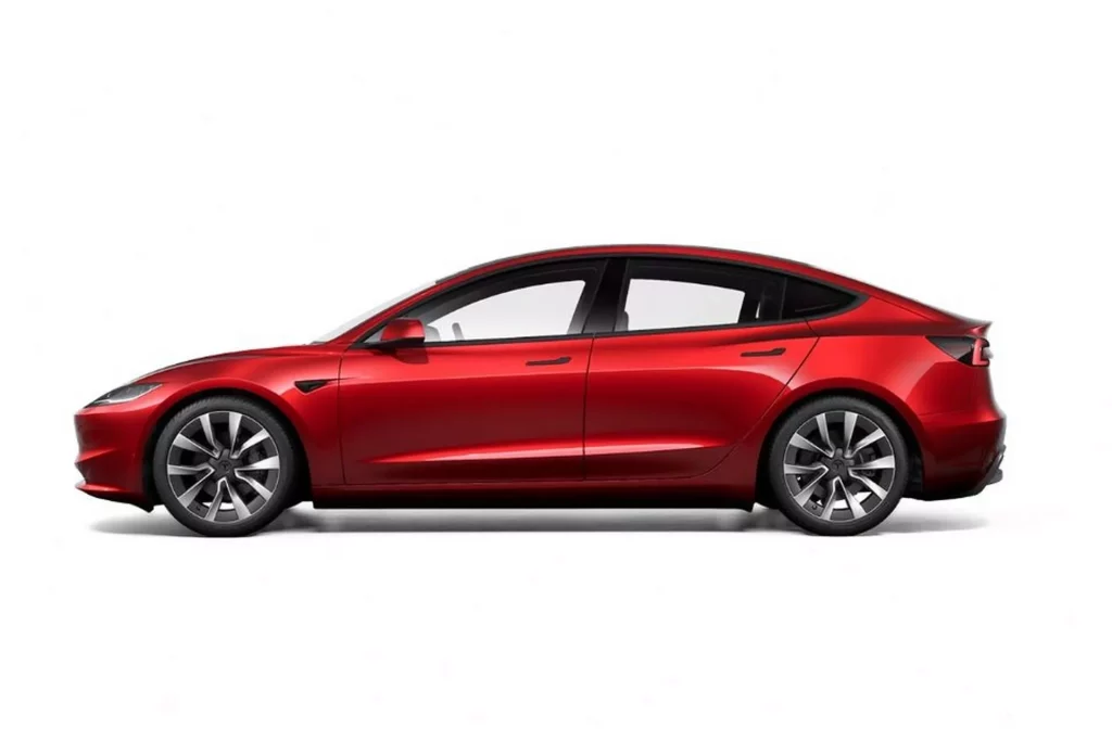 2023 Tesla Model 3. Imagen estática perfil.