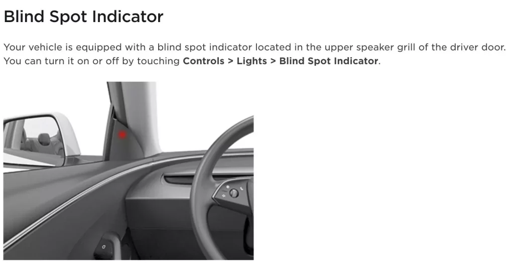The New Tesla Model 3 Has A Never-Before-Used Safety System 1 Motor16 2023 Tesla Model 3. Blind Spot Sensor Image.