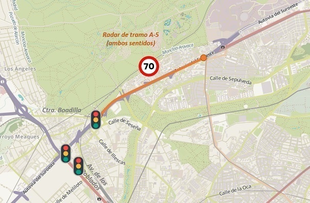 EuropaPress mapa radar tramo a 5 Motor16