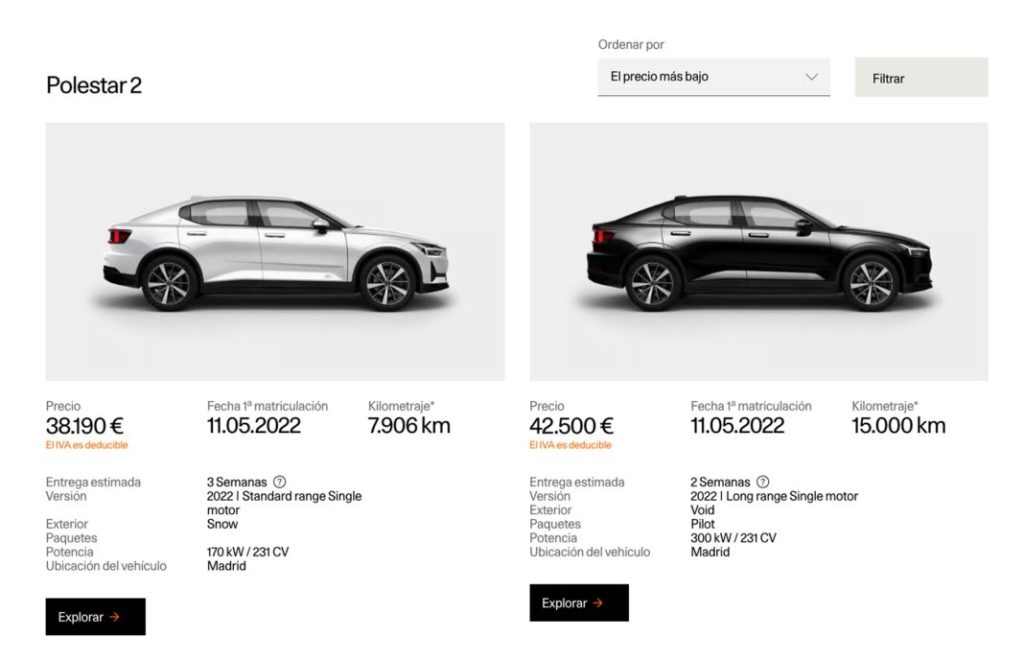 ¿Buscas un coche eléctrico seminuevo? Esta marca ya los vende 2 Motor16 Polestar vende coches eléctricos seminuevos en su web.