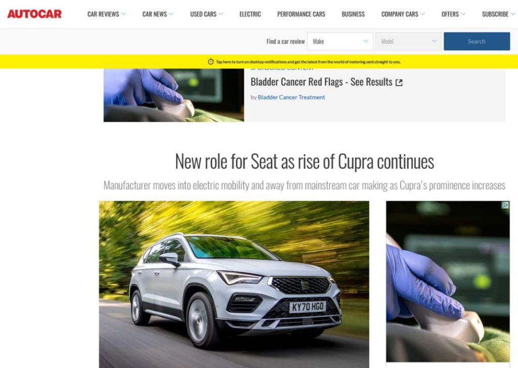 Seat sigue su plan pese a la 'tormenta' caída en Múnich 2 Motor16 Screenshot 2023 09 05 at 10 44 23 New role for Seat as rise of Cupra continues Autocar Motor16