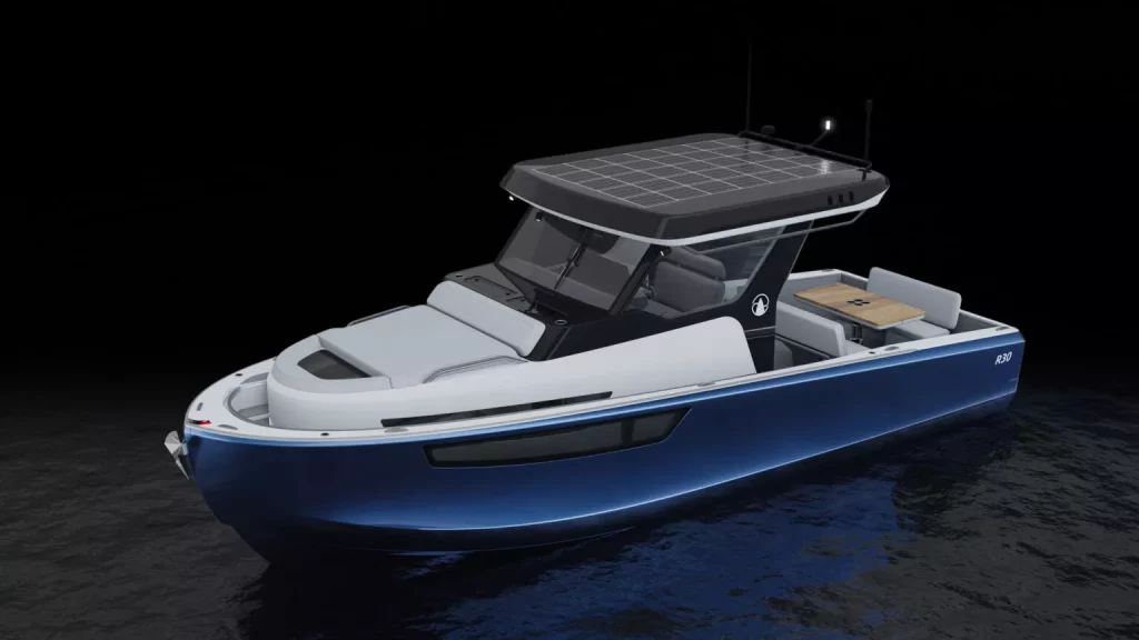 2023 Big R30 Electric Boat.  Front Image.