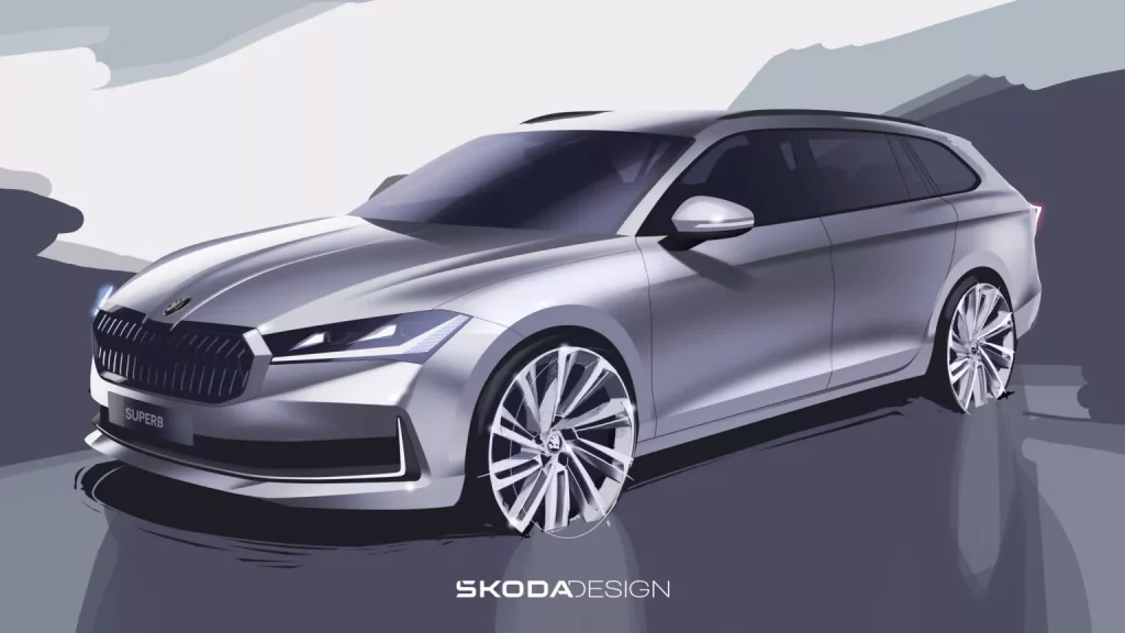 Skoda Superb: La próxima vez que lo veas será en carne y hueso 4 Motor16 2023 Skoda Superb Bocetos 1 Motor16