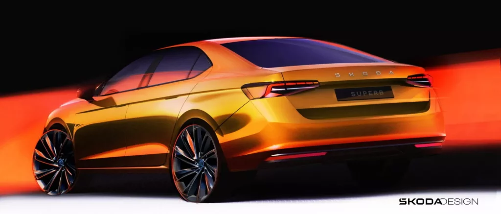 Skoda Superb: La próxima vez que lo veas será en carne y hueso 7 Motor16 2023 Skoda Superb Bocetos 4 Motor16